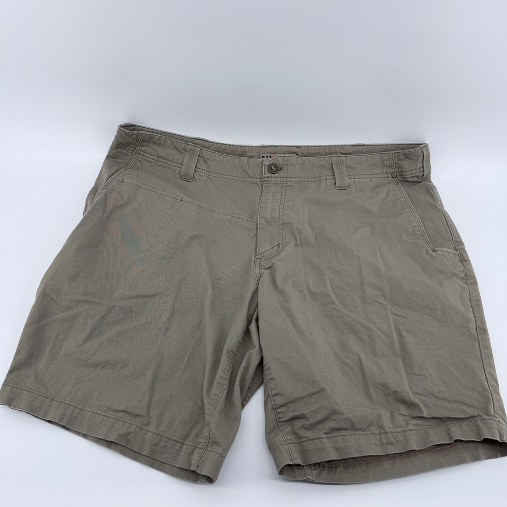 5.11 Tactical Shorts Men Size 40 Khaki Tan Flat Front Outdoor Work Hiking 40x9.5